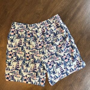 Vineyard Vines Kids Nautical Print bathing suit Navy and Pink